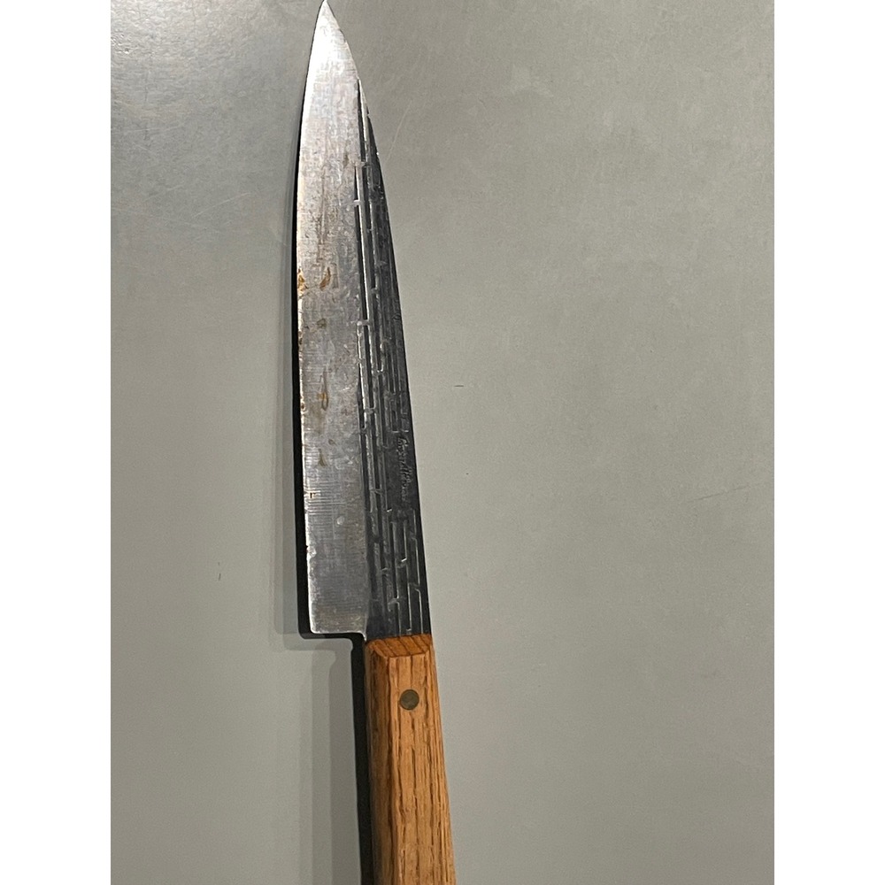 Forgecraft Hi-Carbon Steel 8 Inch Blade Utility Knife Wood Handle Vintage